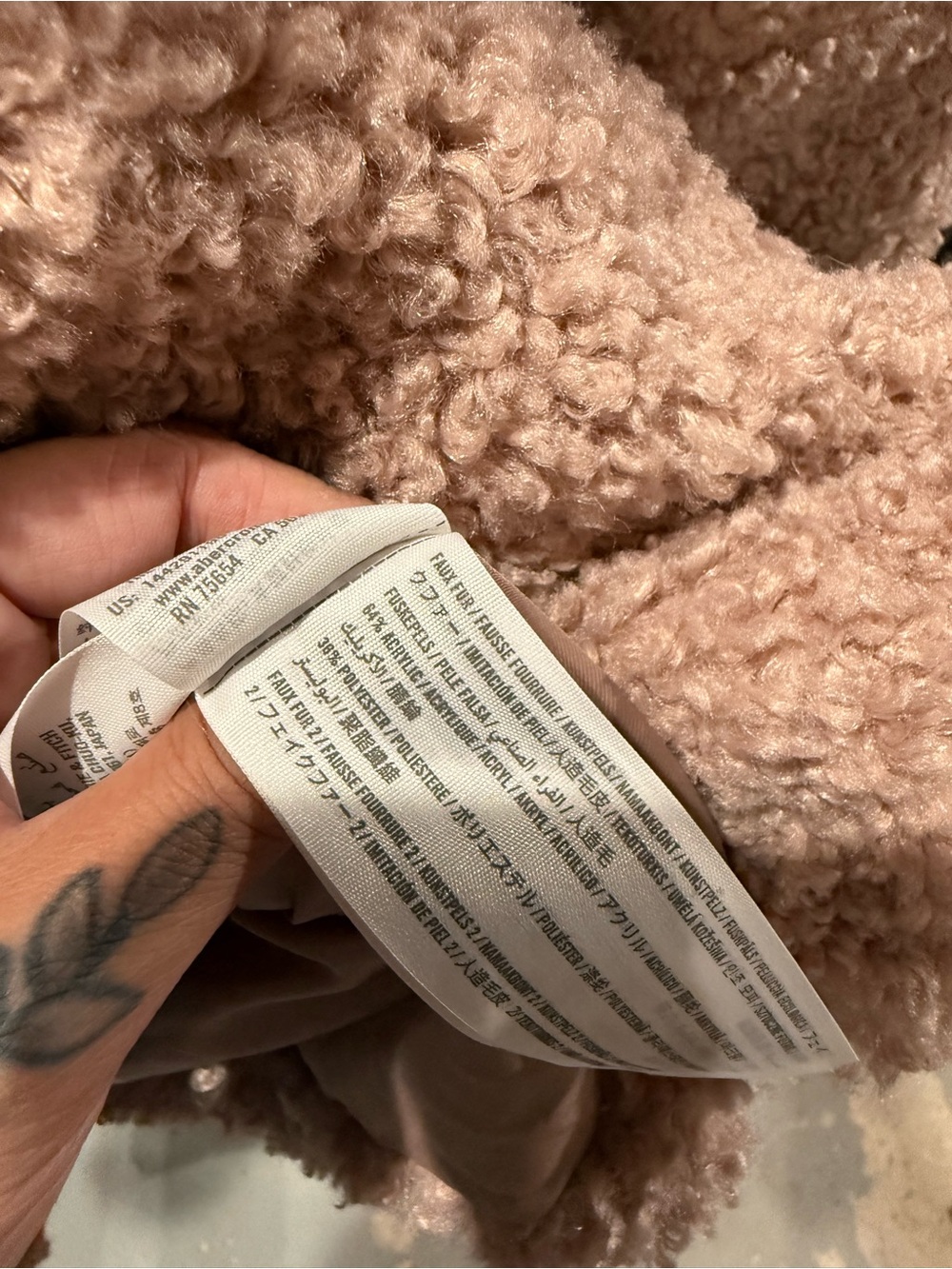 Abercrombie & Fitch Light Pink Teddy Sherpa Coat - Picture 3 of 6